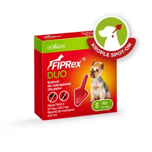 FIPREX DUO S 67 mg + 60,3 mg roztwór do nakrapiania dla psów